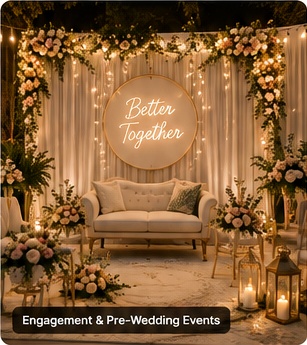 Engagement and pre-wedding celebration setup