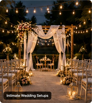 Intimate wedding decor and floral styling